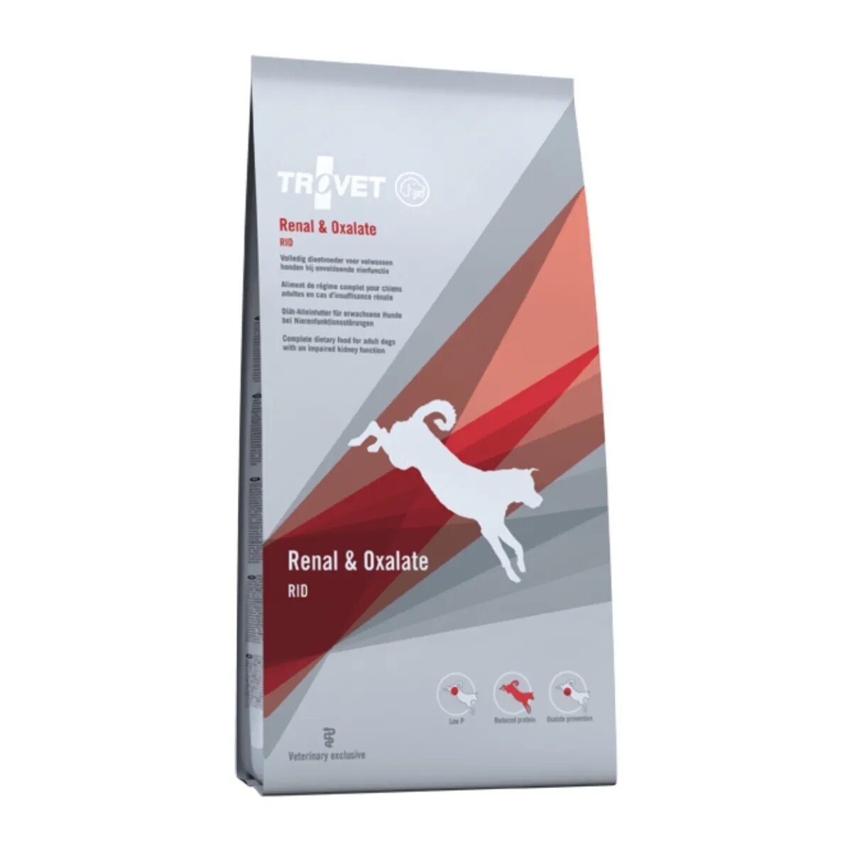 Trovet Dog Renal & Oxalate RID dietă veterinară câini hrană uscată afecțiuni renale si urinare (oxalați) 12.5kg