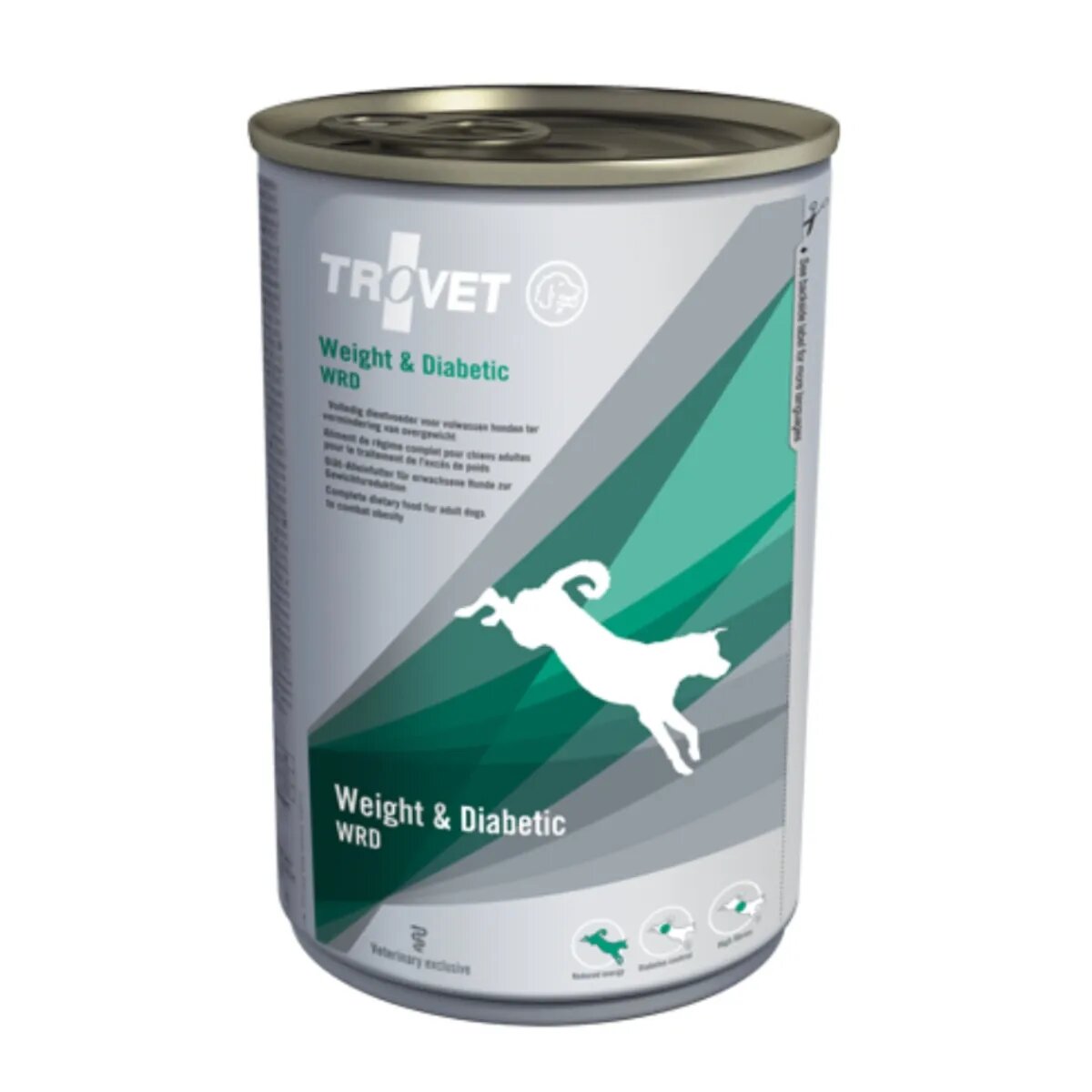Trovet Dog Weight & Diabetic WRD dietă veterinară câini conservă hrană umedă afecțiuni metabolice (obezitate și diabet) (pate) 400g