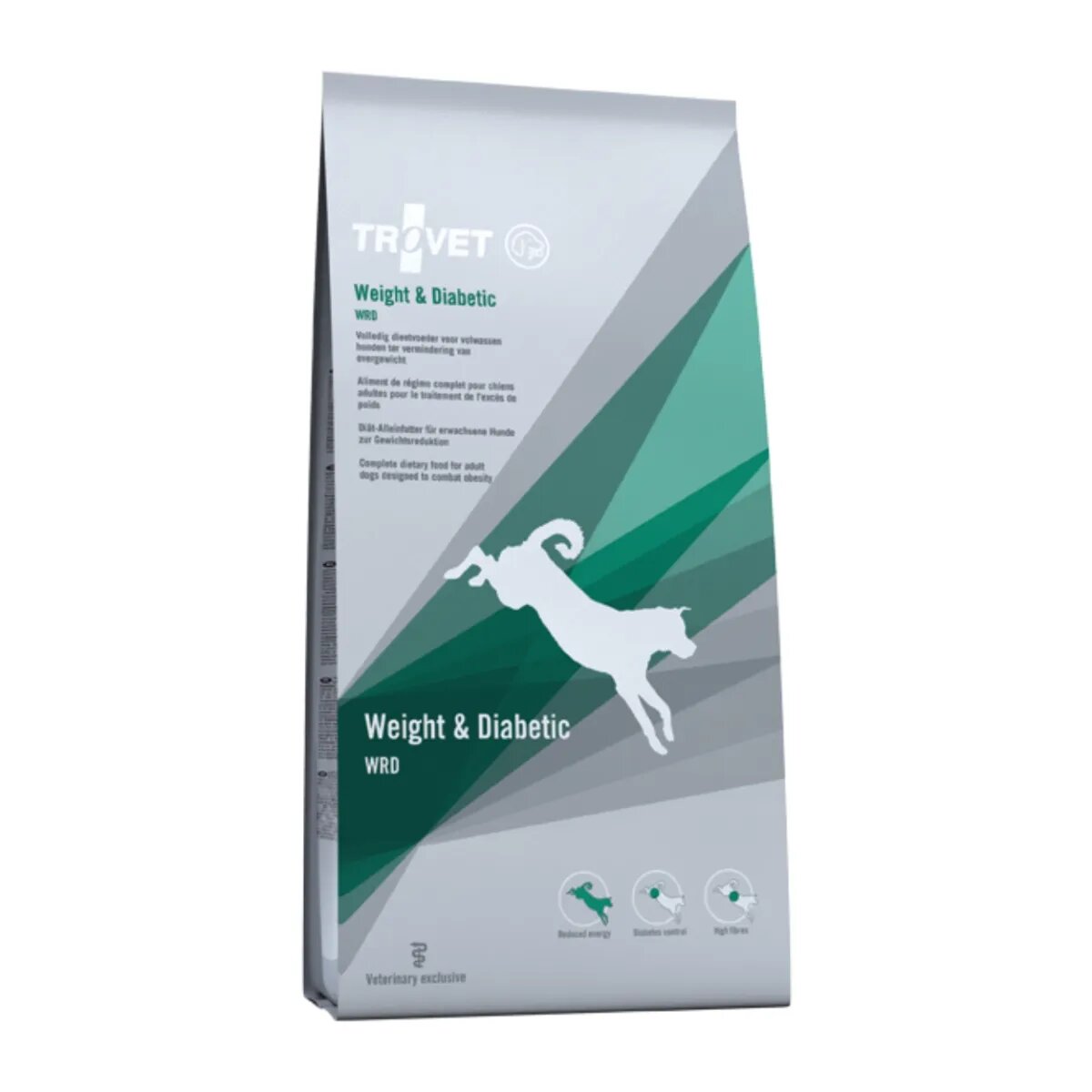 Trovet Dog Weight & Diabetic WRD dietă veterinară câini hrană uscată afecțiuni metabolice (obezitate și diabet) 12.5 kg