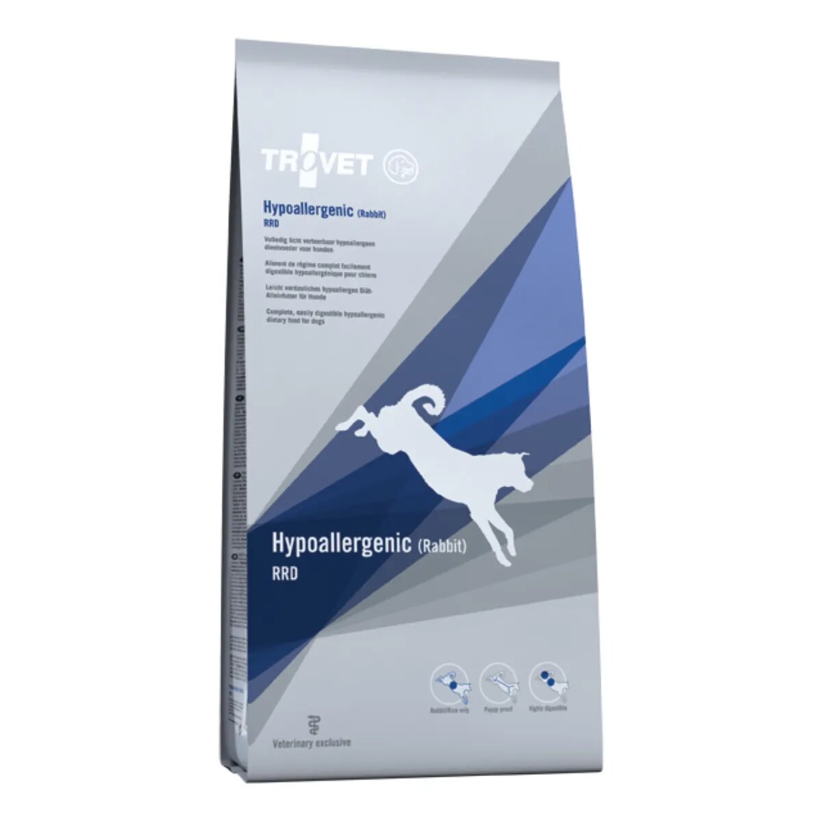 Trovet Hypoallergenic RRD XS-XL Iepure dietă veterinară hrană uscată câini alergii 3kg