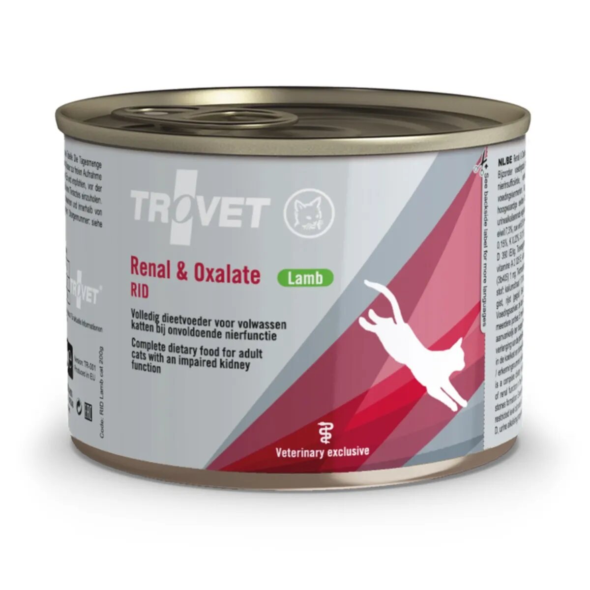 Trovet Renal & Oxlate RID Miel dietă veterinară conservă hrană umedă pisici sistem renal sistem urinar (pate) 200g