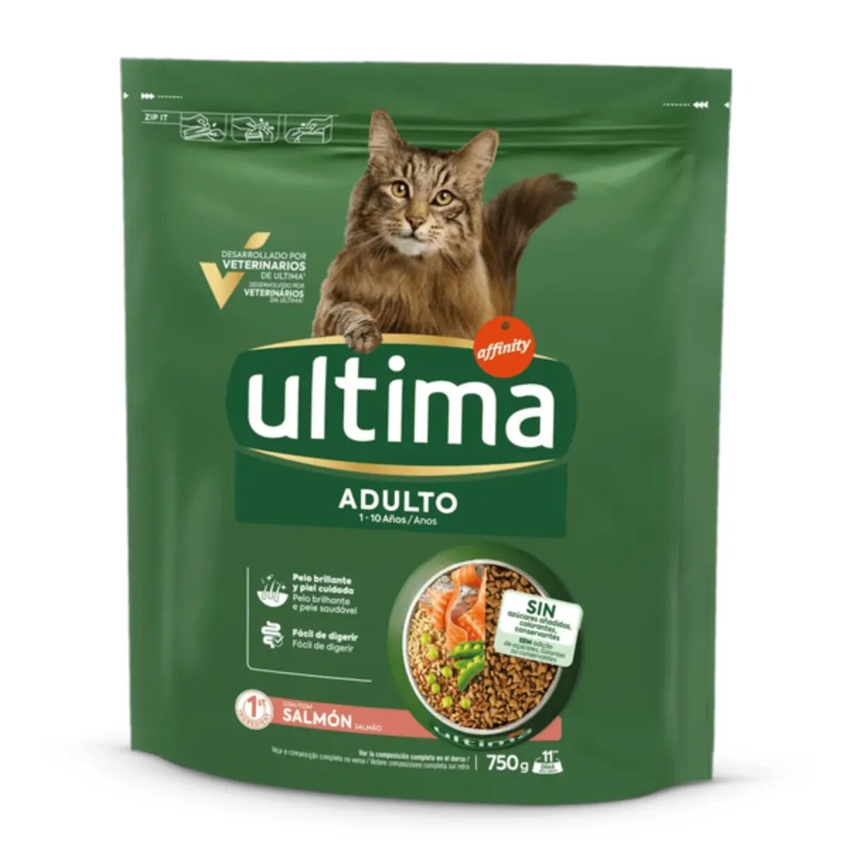 ULTIMA Adult Somon hrană uscată pisici 750g