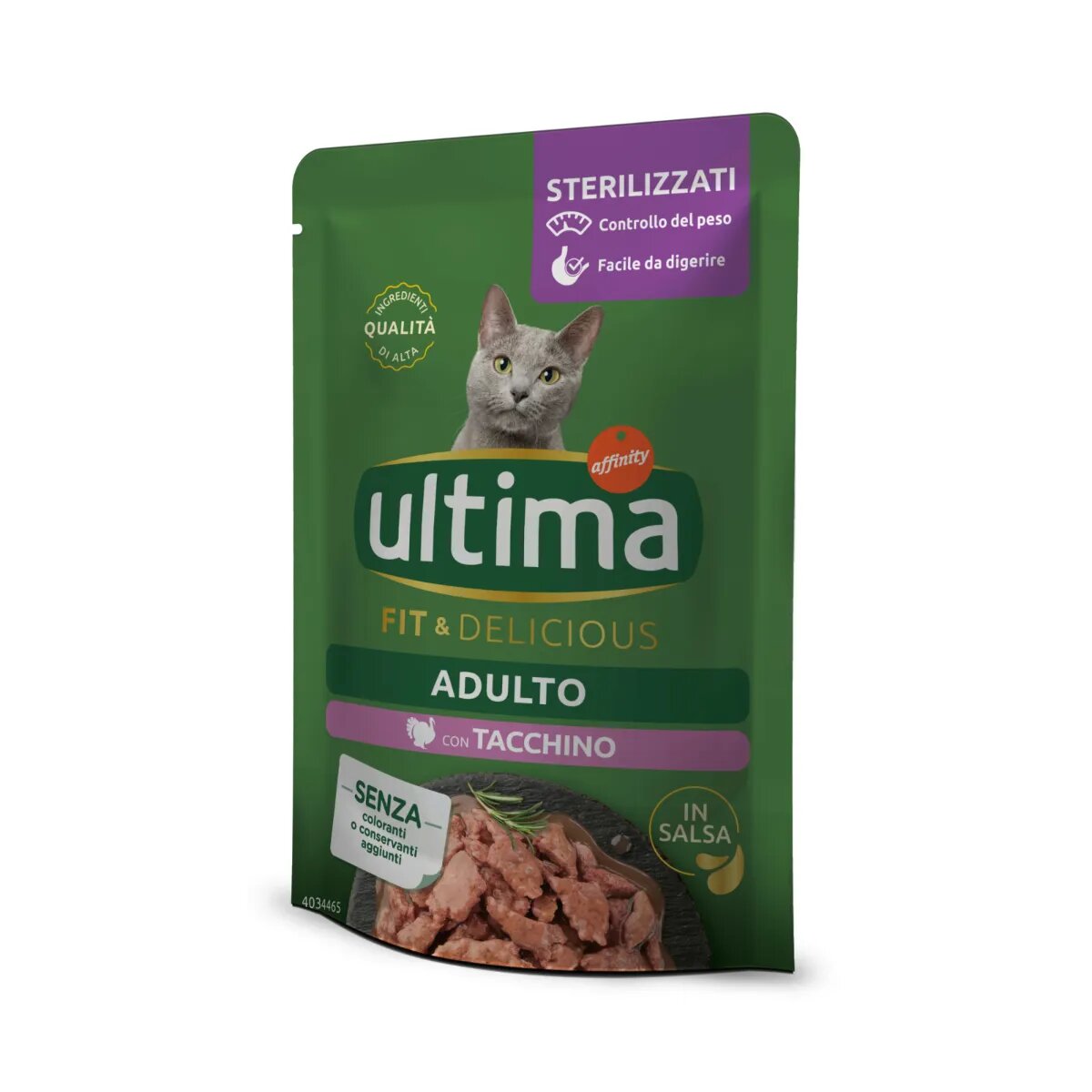 ULTIMA Fit & Delicious Sterilised Curcan plic hrană umedă pisici sterilizate (în sos) 85g
