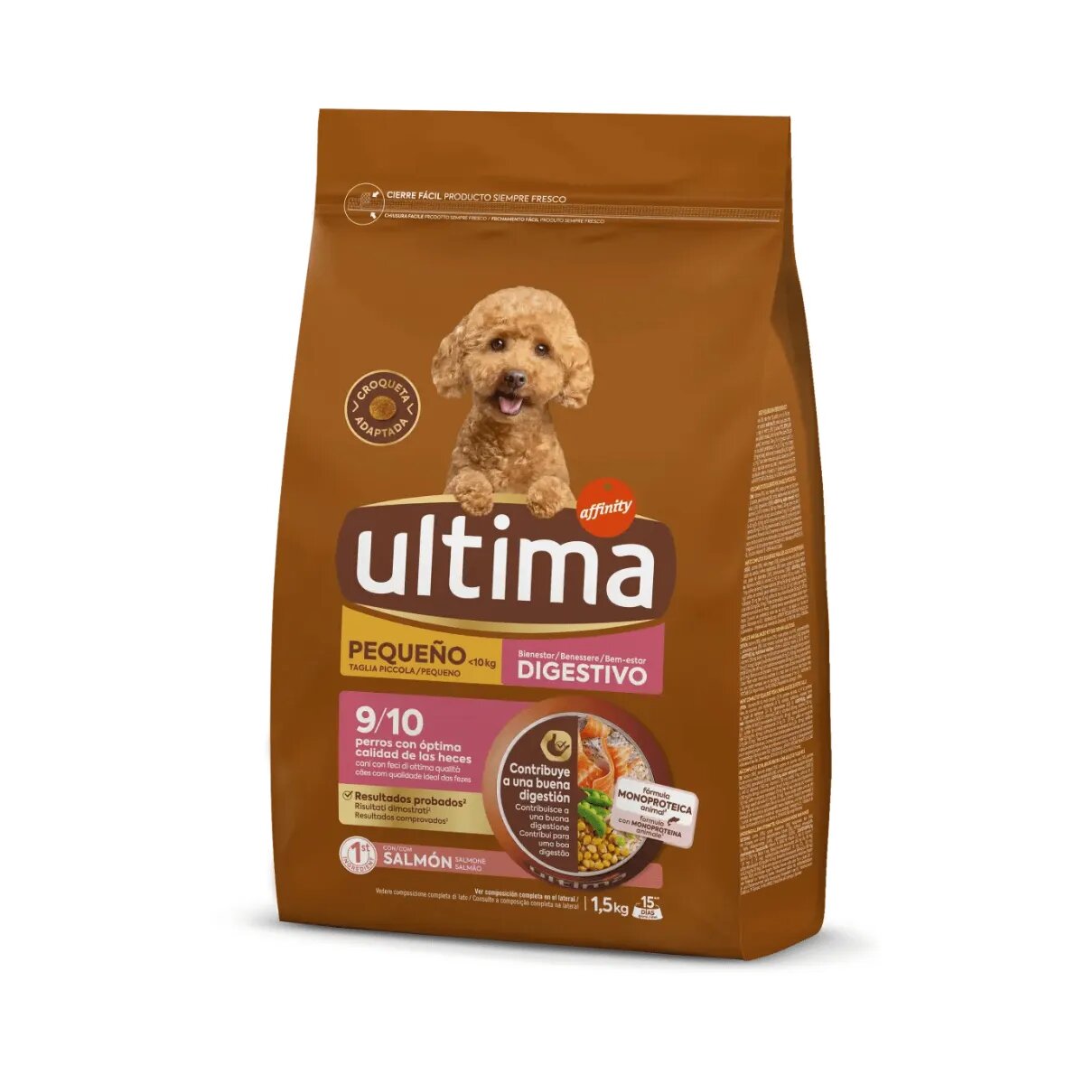 ULTIMA Small Digestive Wellbeing XS-S Somon hrană uscată câini sistem digestiv 1.5kg