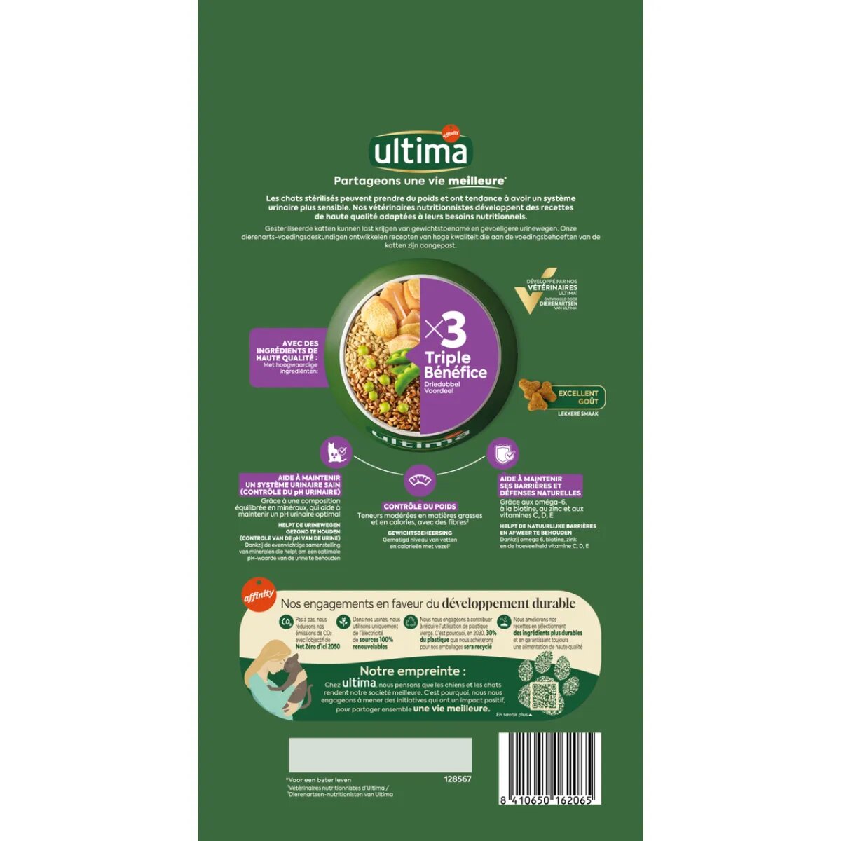 ULTIMA Sterilised Pui hrană uscată pisici sterilizate 1.5kg