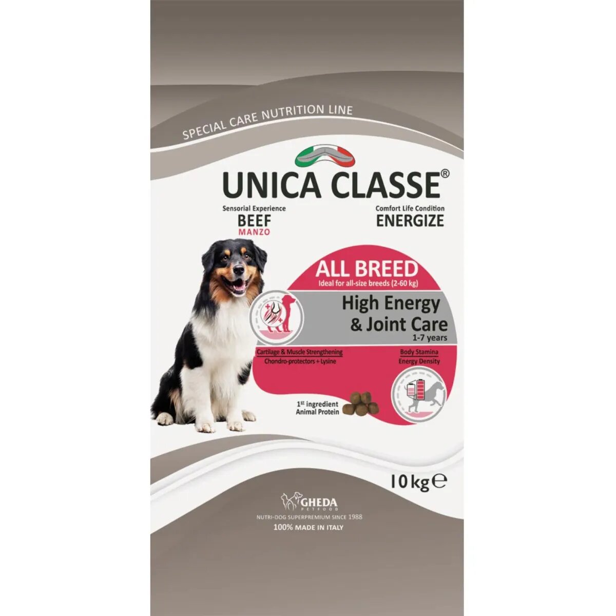 UNICA Classe High Energy & Joint Care XS-XL Vită hrană uscată câini sistem articular activitate intensă 12kg