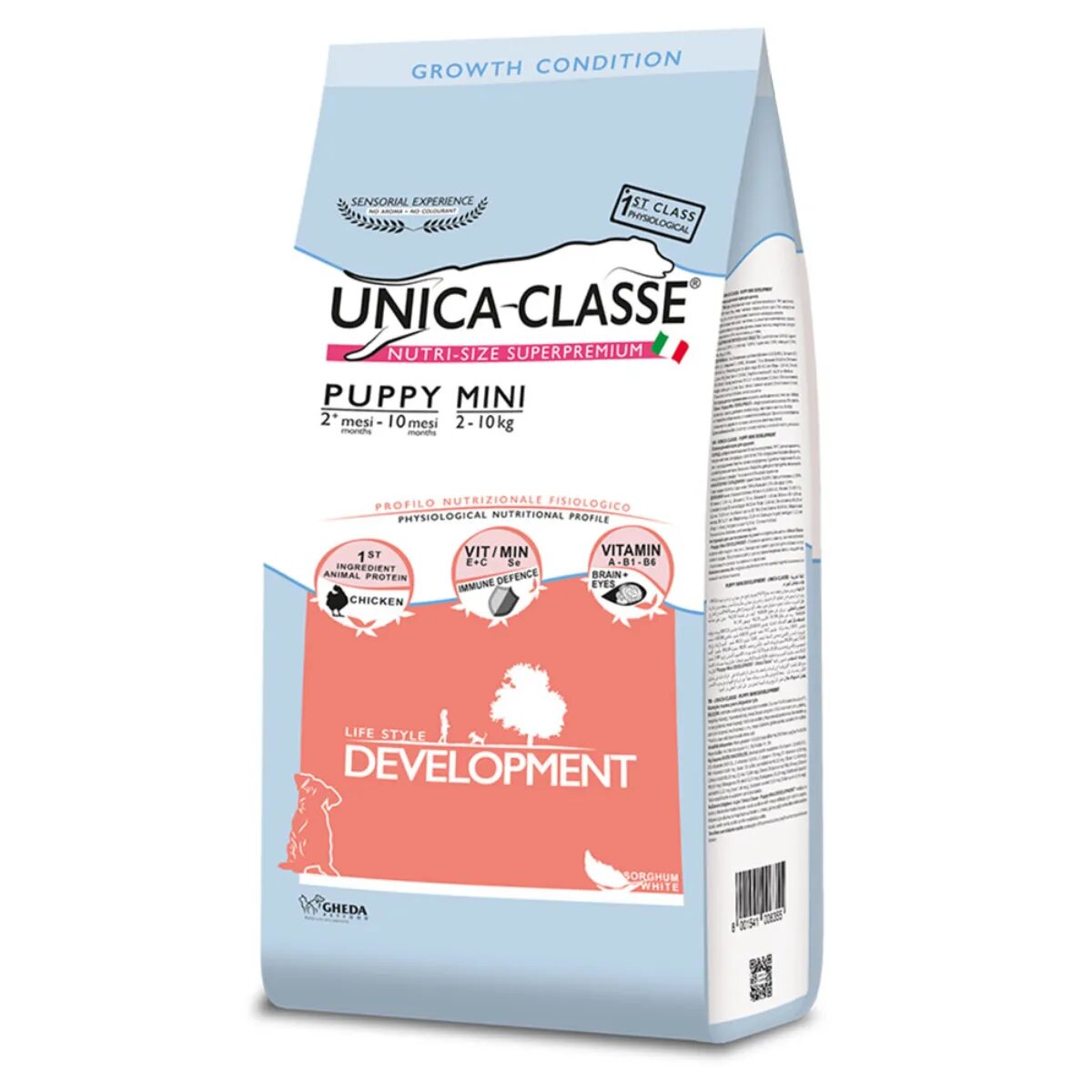 UNICA Classe Puppy Mini Development XS-S Pui hrană uscată conținut redus cereale câini junior sistem imunitar 7.5kg
