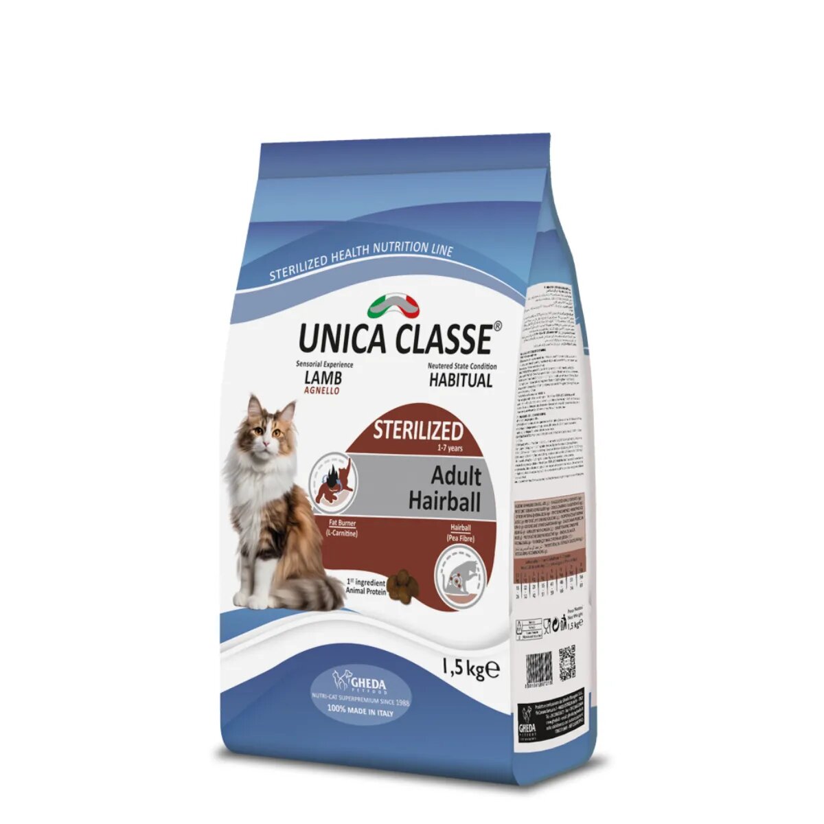 UNICA Classe Sterilized Hairball Miel hrană uscată pisici sterilizați 10kg
