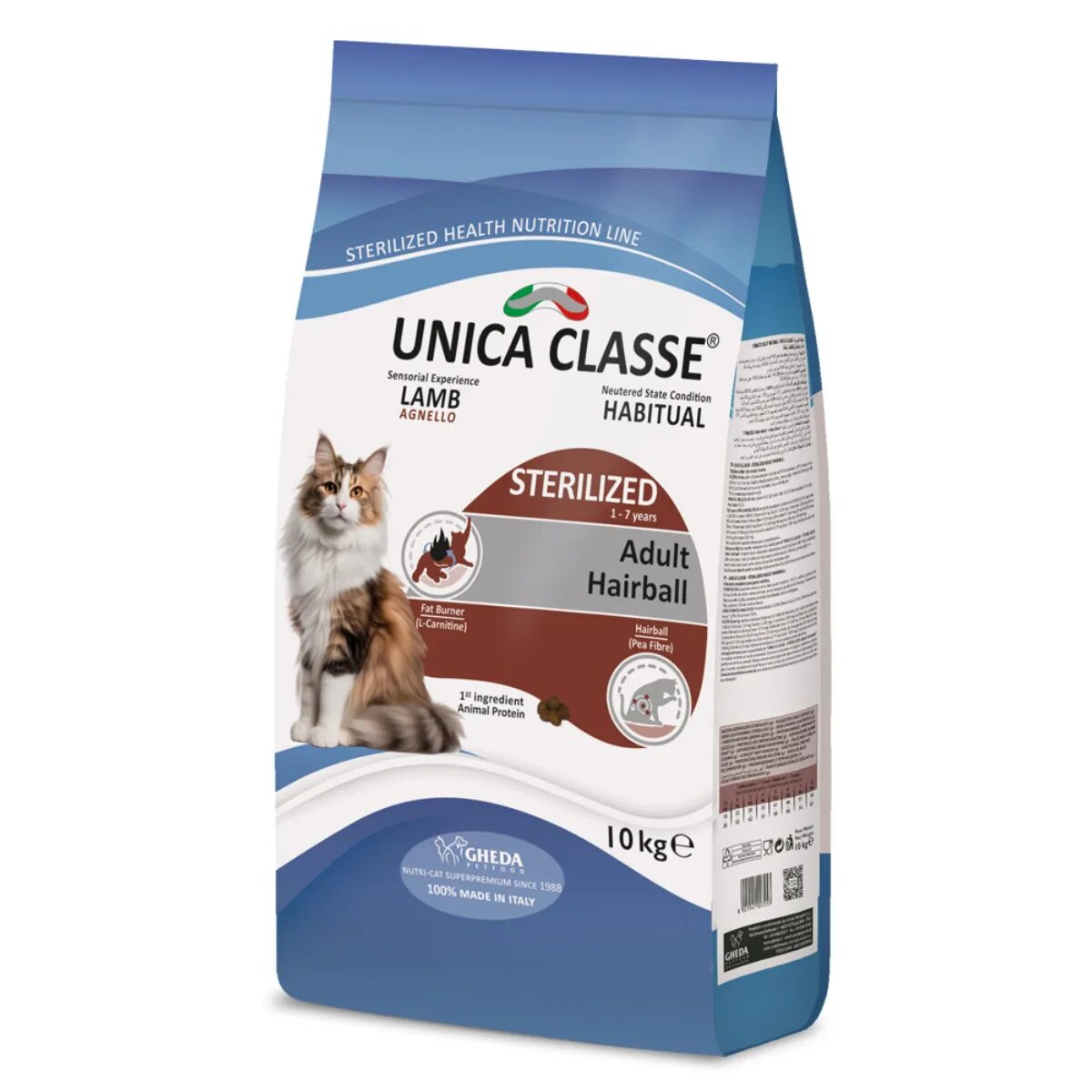 UNICA Classe Sterilized Hairball Miel hrană uscată pisici sterilizați 10kg