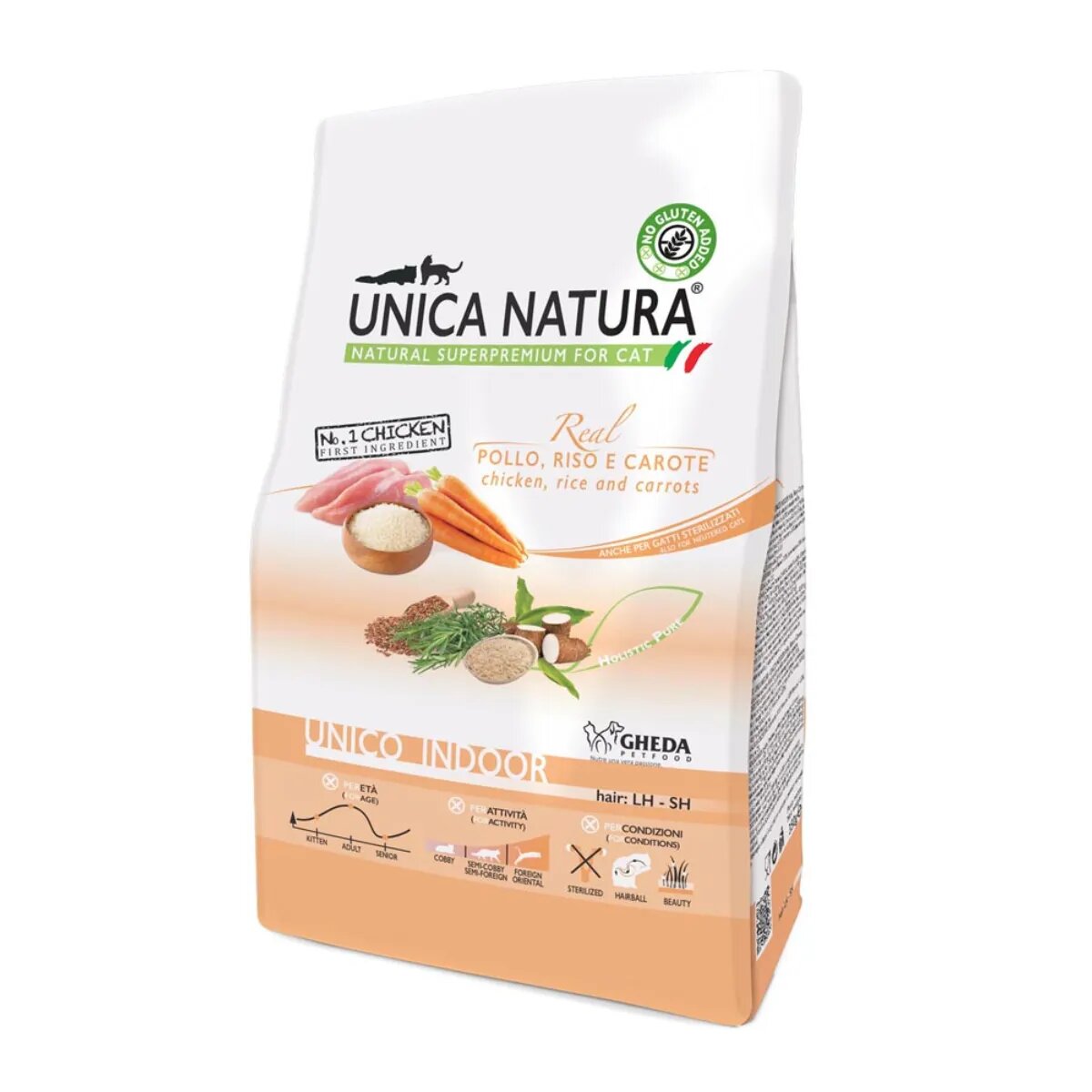 UNICA Natura Indoor Pui și Orez hrană uscată pisici 10kg
