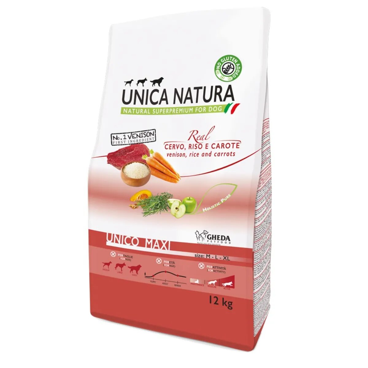 UNICA Natura Maxi L-XL Căprioară și Orez hrană uscată câini 12kg