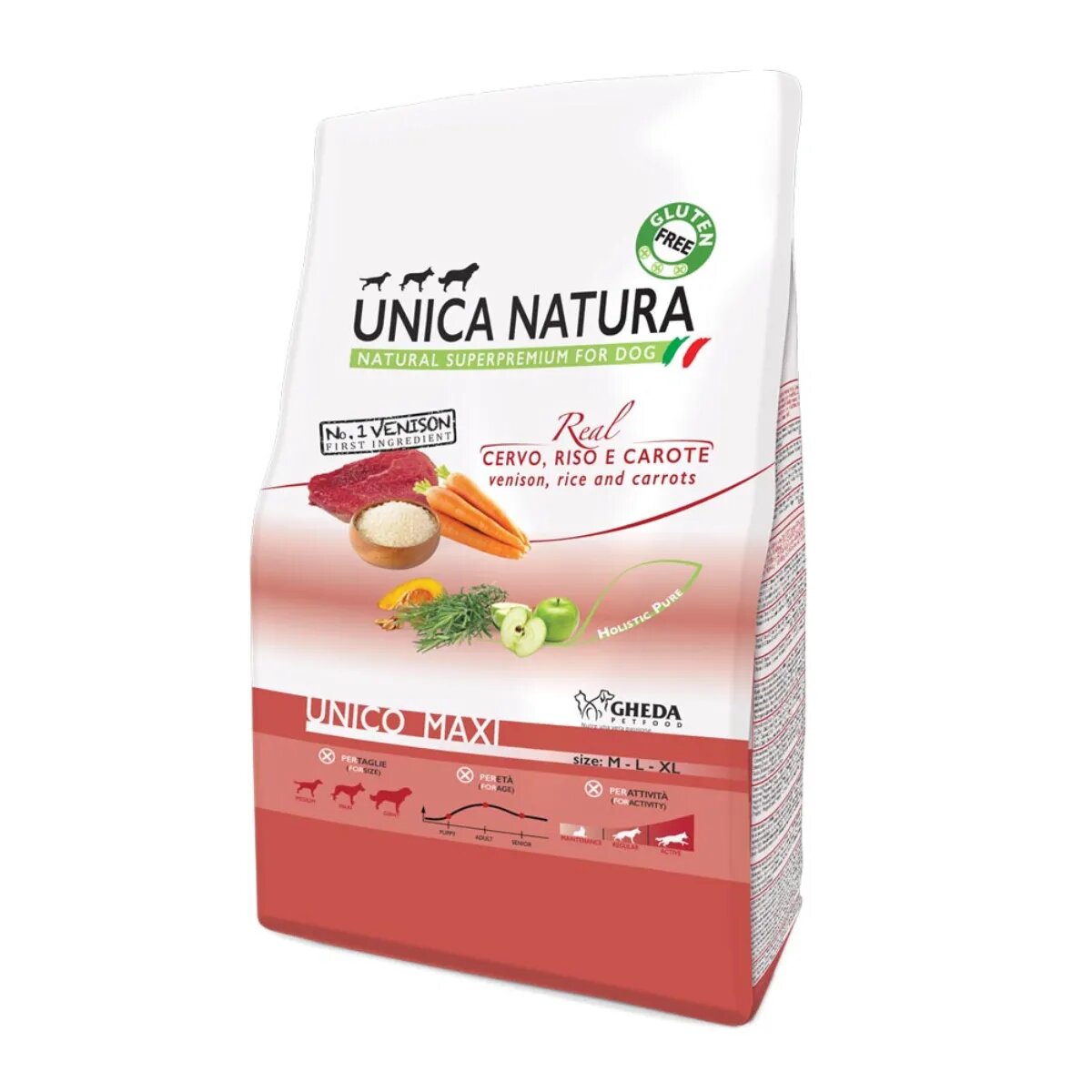 UNICA Natura Maxi L-XL Căprioară și Orez hrană uscată câini 2.5kg