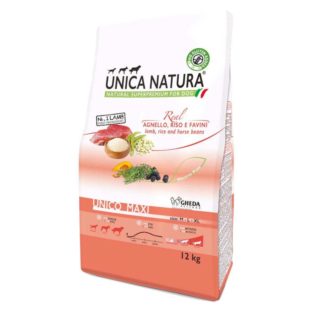 UNICA Natura Maxi L-XL Miel și Orez hrană uscată câini 12kg