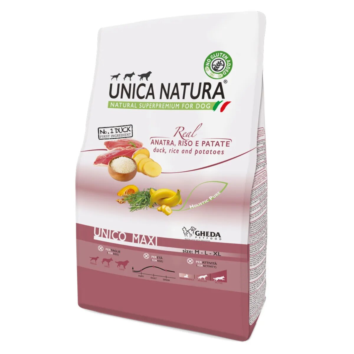 UNICA Natura Maxi L-XL Rață și Orez hrană uscată câini 12kg