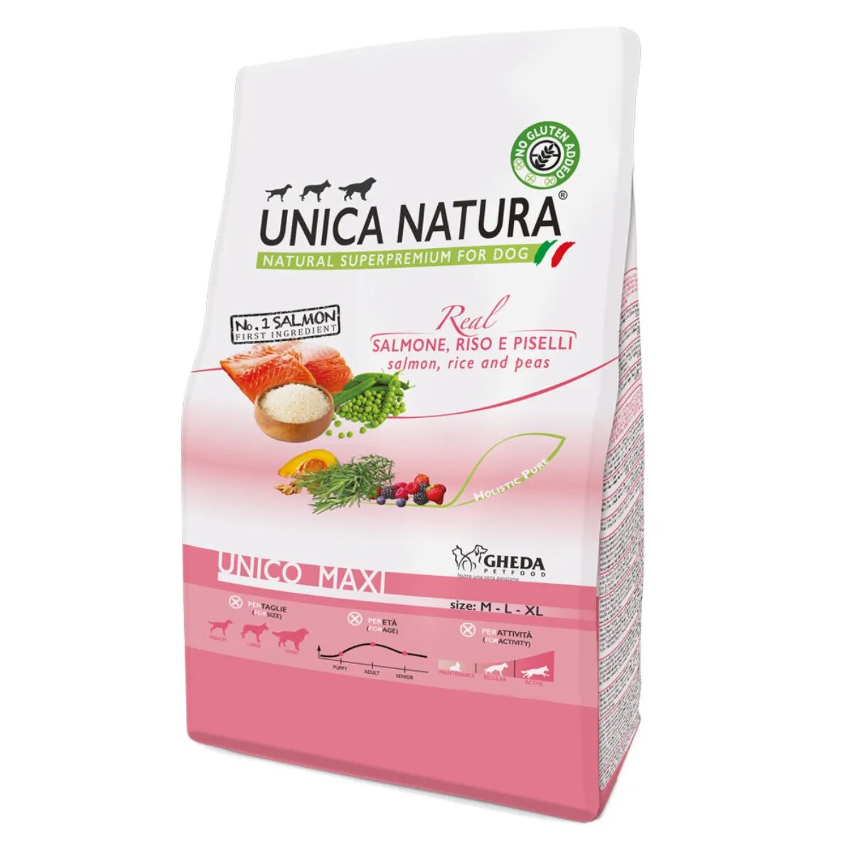 UNICA Natura Maxi L-XL Somon și Orez hrană uscată câini 7.5kg