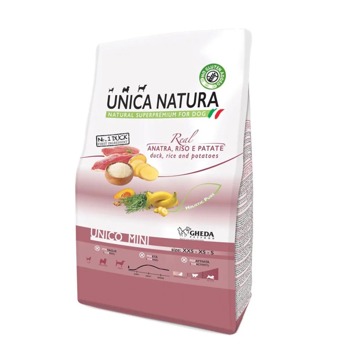 UNICA Natura Mini XS-S Rață și Orez hrană uscată câini 7.5kg