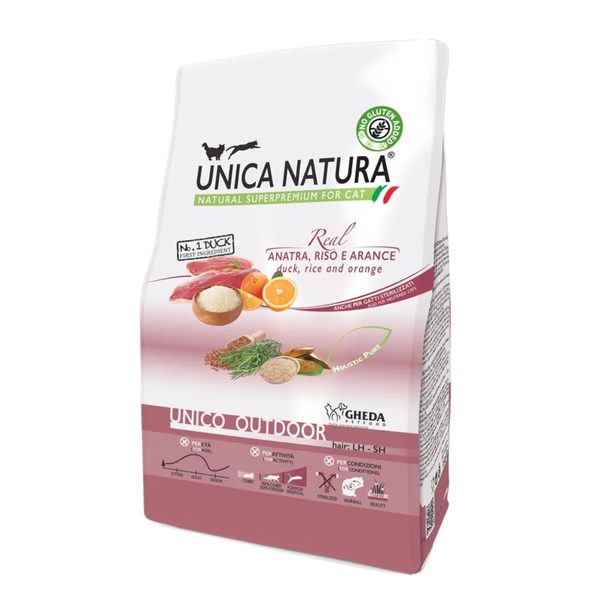 UNICA Natura Outdoor Rață și Orez hrană uscată pisici 1.5kg