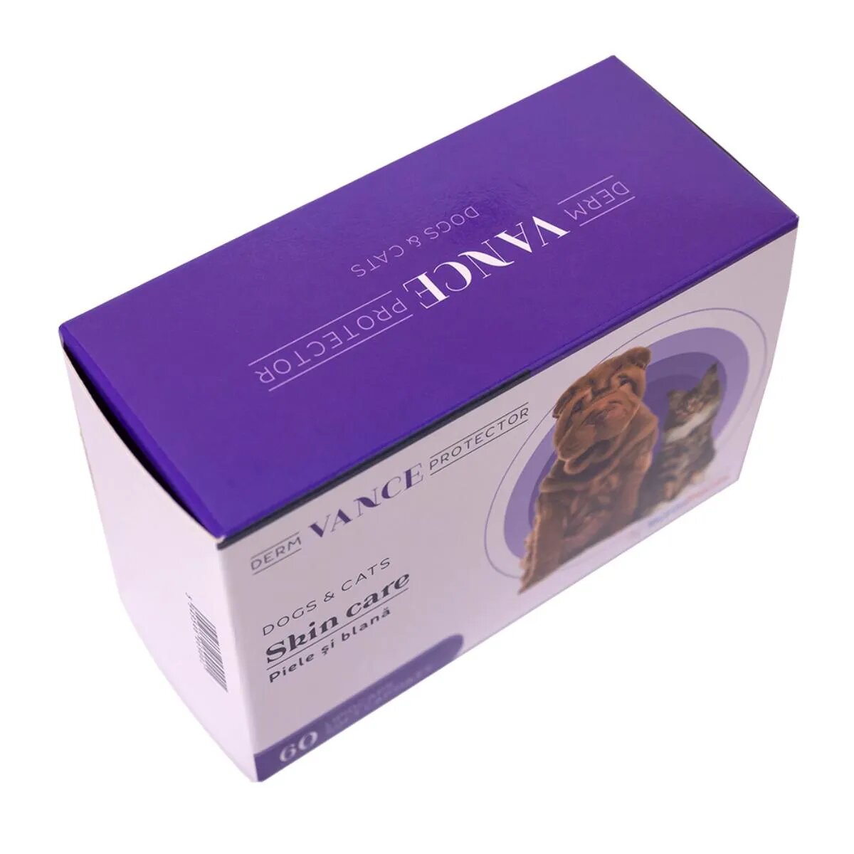VANCE Derm Protector supliment piele & blană câini și pisici capsule Derm Protector XS-XL supliment piele & blană câini și pisici cutie 60 capsule