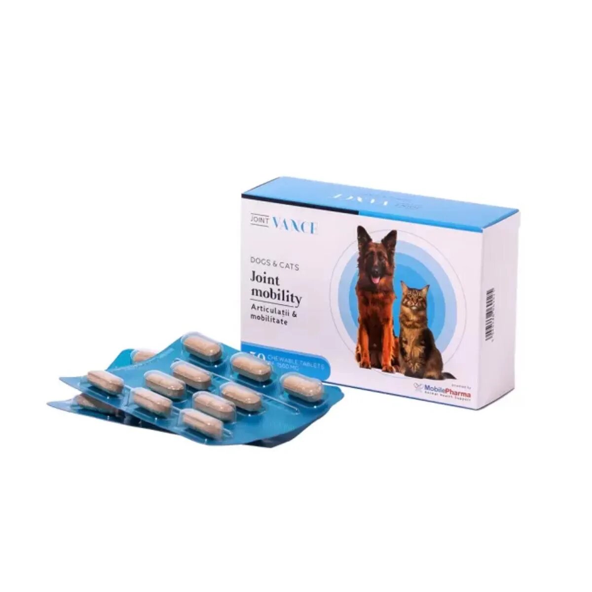 VANCE Joint Mobility articulații & mobilitate supliment sistem articular câini și pisici comprimate masticabile Joint Mobility articulații & mobilitate XS-XL supliment sistem articular câini și pisici cutie 30 comprimate masticabile