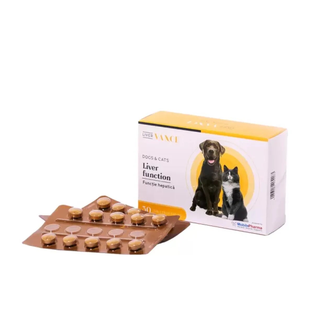 VANCE Liver Function funcție hepatică supliment sistem hepatic câini și pisici comprimate Liver Function funcție hepatică XS-XL supliment sistem hepatic câini și pisici cutie 30 comprimate
