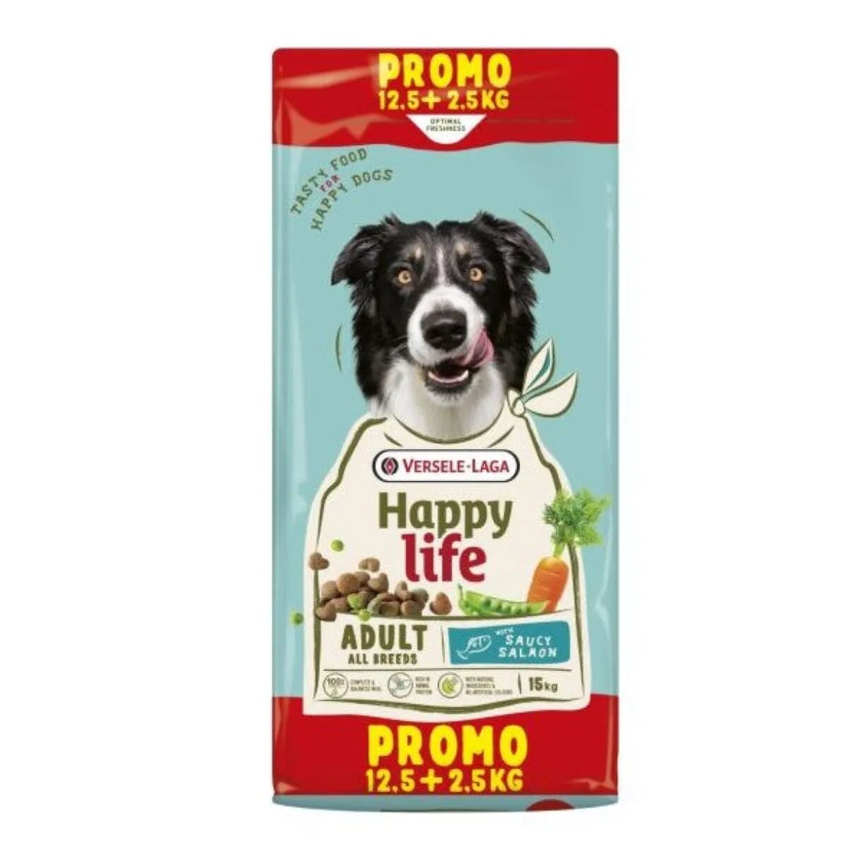 Versele Laga Happy Life XS-XL Somon hrană uscată câini 12.5kg+2.5kg