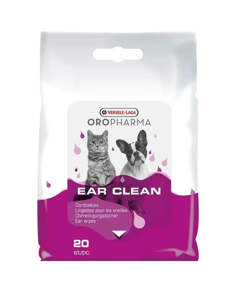 Versele Laga Oropharma Ear Clean Servetele Umede Caini si Pisici 20 bucati