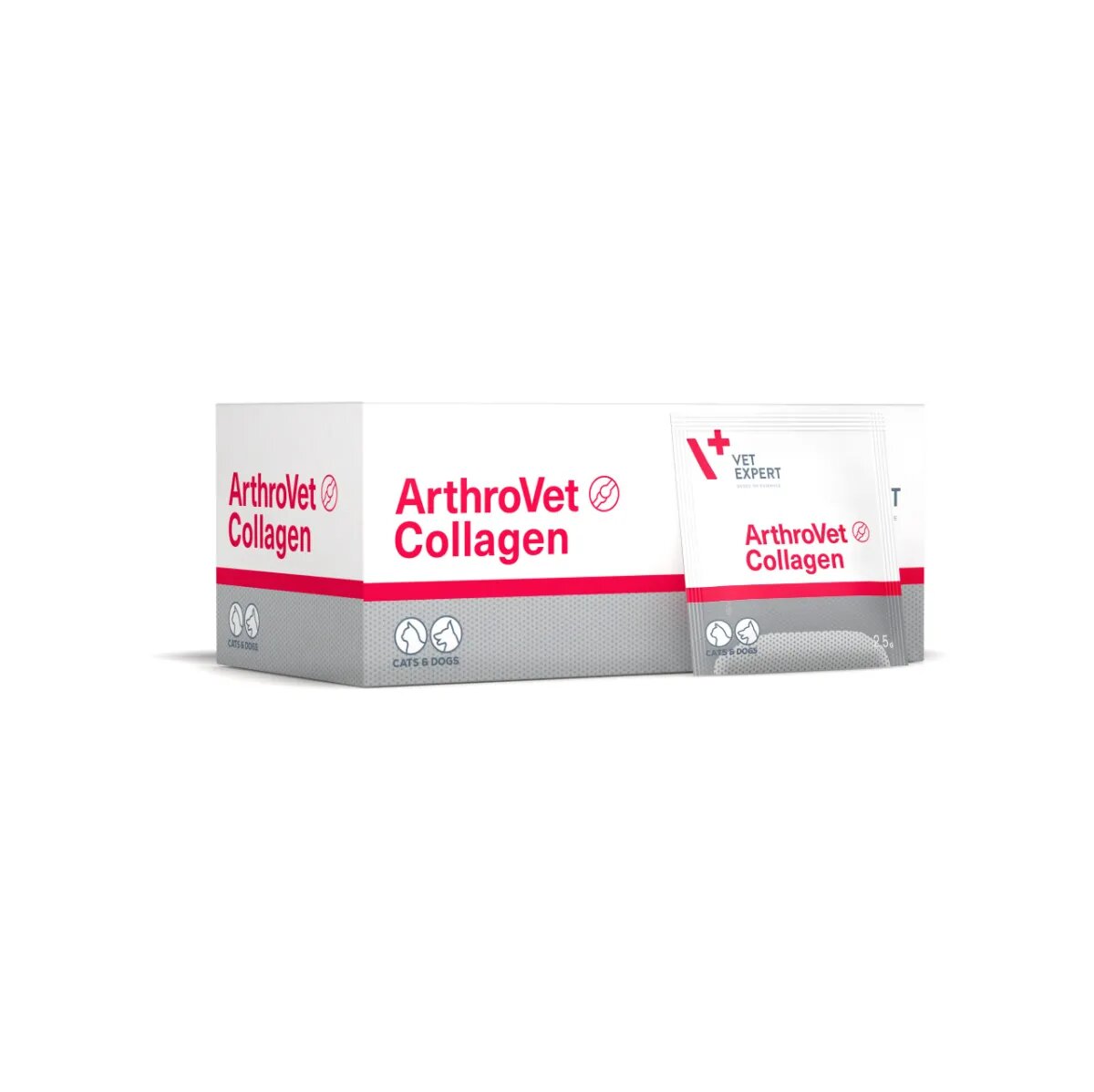 VET EXPERT Arthrovet Collagen supliment sistem articular câini pudră Arthrovet Collagen XS-XL supliment sistem articular câini și pisici plic 60buc x 2.5g pudră
