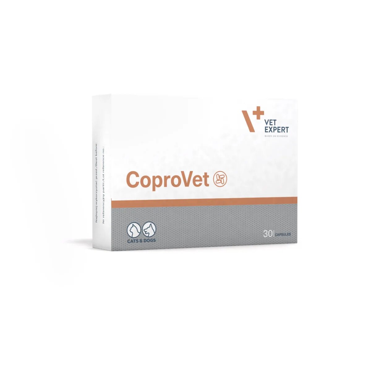 VET EXPERT CoproVet supliment sistem digestiv câini capsule CoproVet XS-XL supliment sistem digestiv câini și pisici cutie 30 capsule