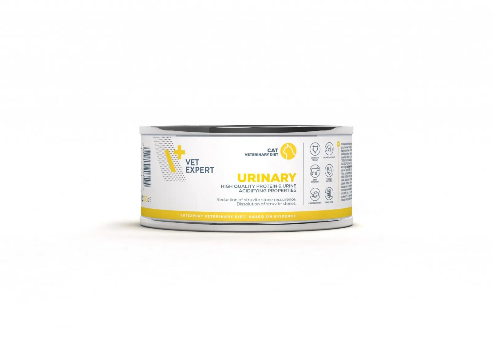 VET EXPERT Diets Urinary Curcan și Vită dietă veterinară conservă hrană umedă fără cereale pisici sistem urinar (pate) 100g