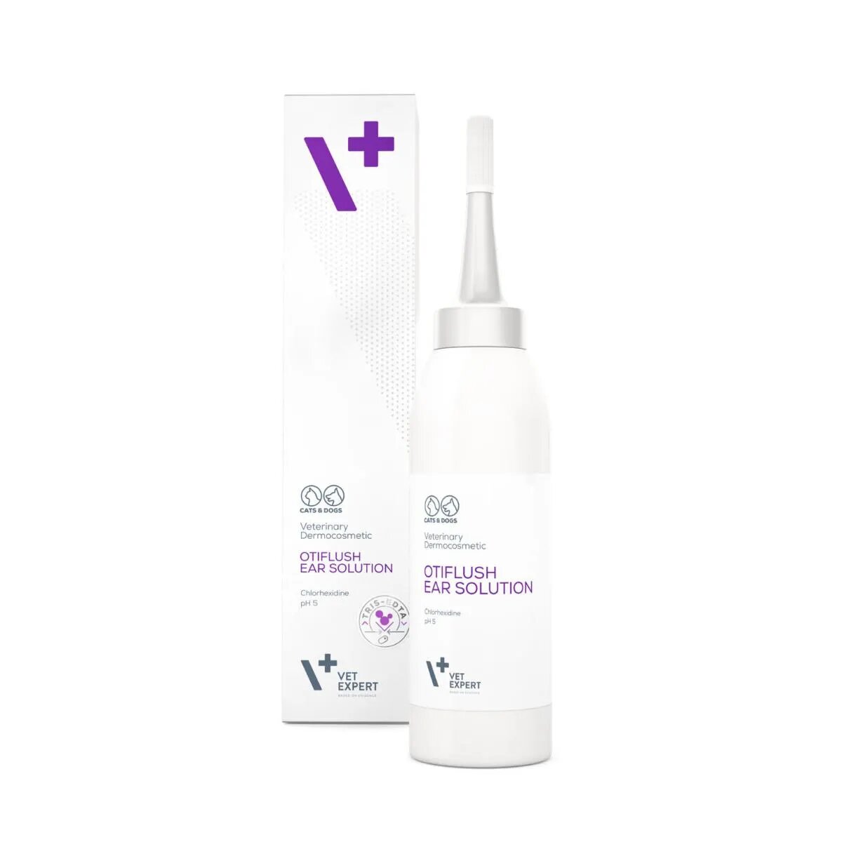 VET EXPERT Otiflush Ear Liquid soluție igiena urechilor câini și pisici antibacteriană hidratantă flacon cu aplicator 125ml