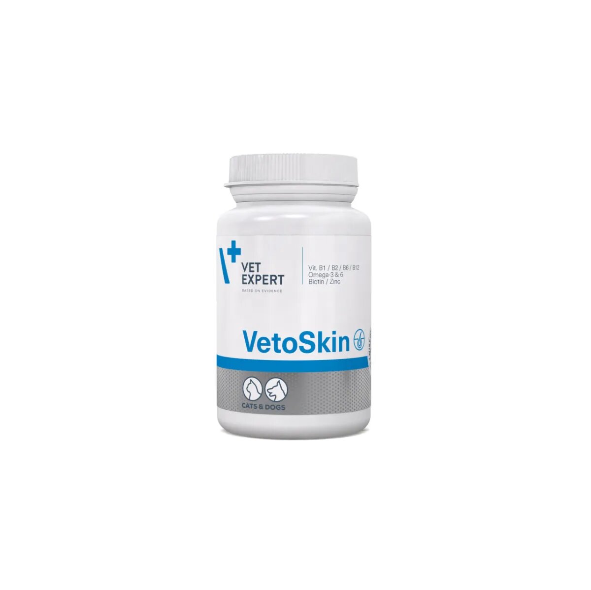 VET EXPERT VetoSkin 300mg supliment piele & blană câini capsule VetoSkin 300mg XS-XL supliment piele & blană câini și pisici flacon 60 capsule
