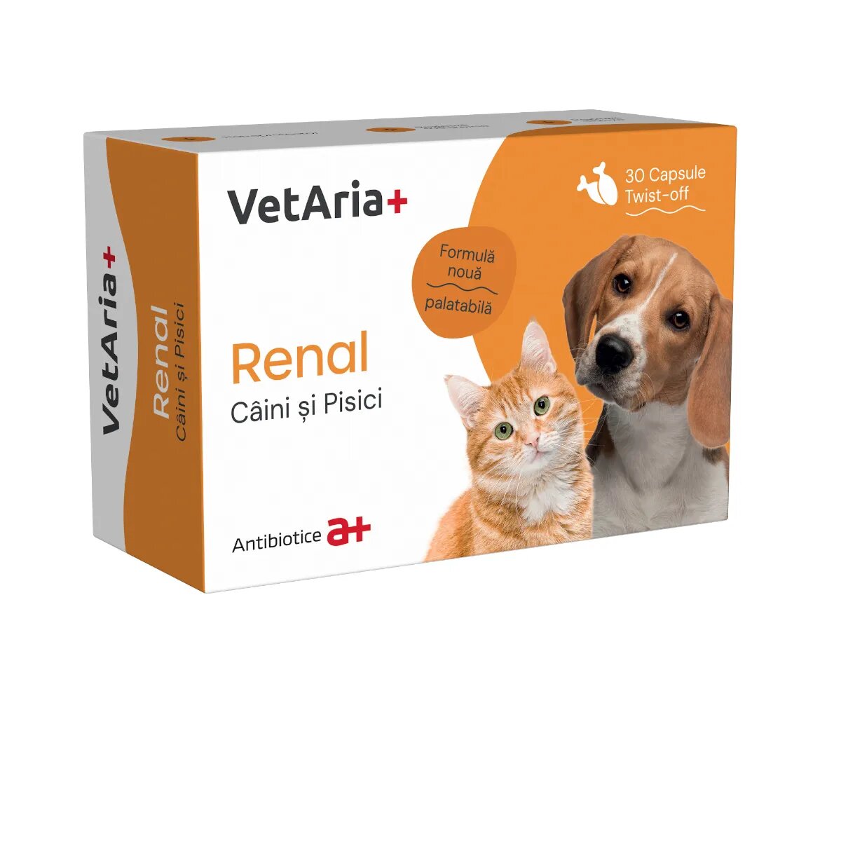 VETARIA+ Renal supliment sistem renal câini și pisici Pui capsule Renal XS-XL supliment sistem renal câini și pisici Pui cutie 30 capsule