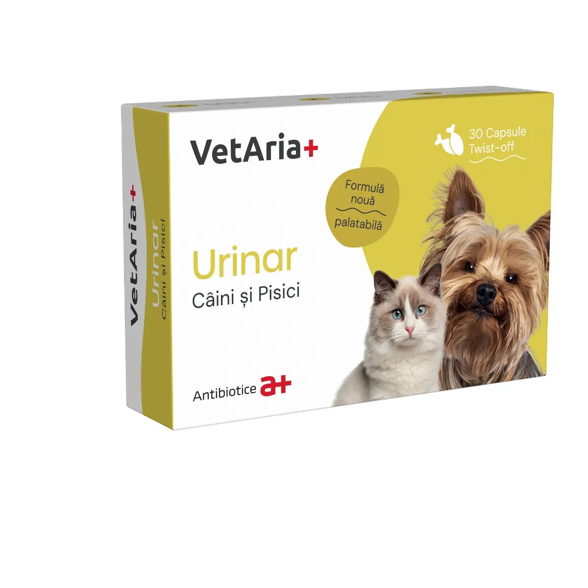 VETARIA+ Urinar supliment sistem urinar câini și pisici Pui capsule Urinar XS-XL supliment sistem urinar câini și pisici Pui cutie 30 capsule