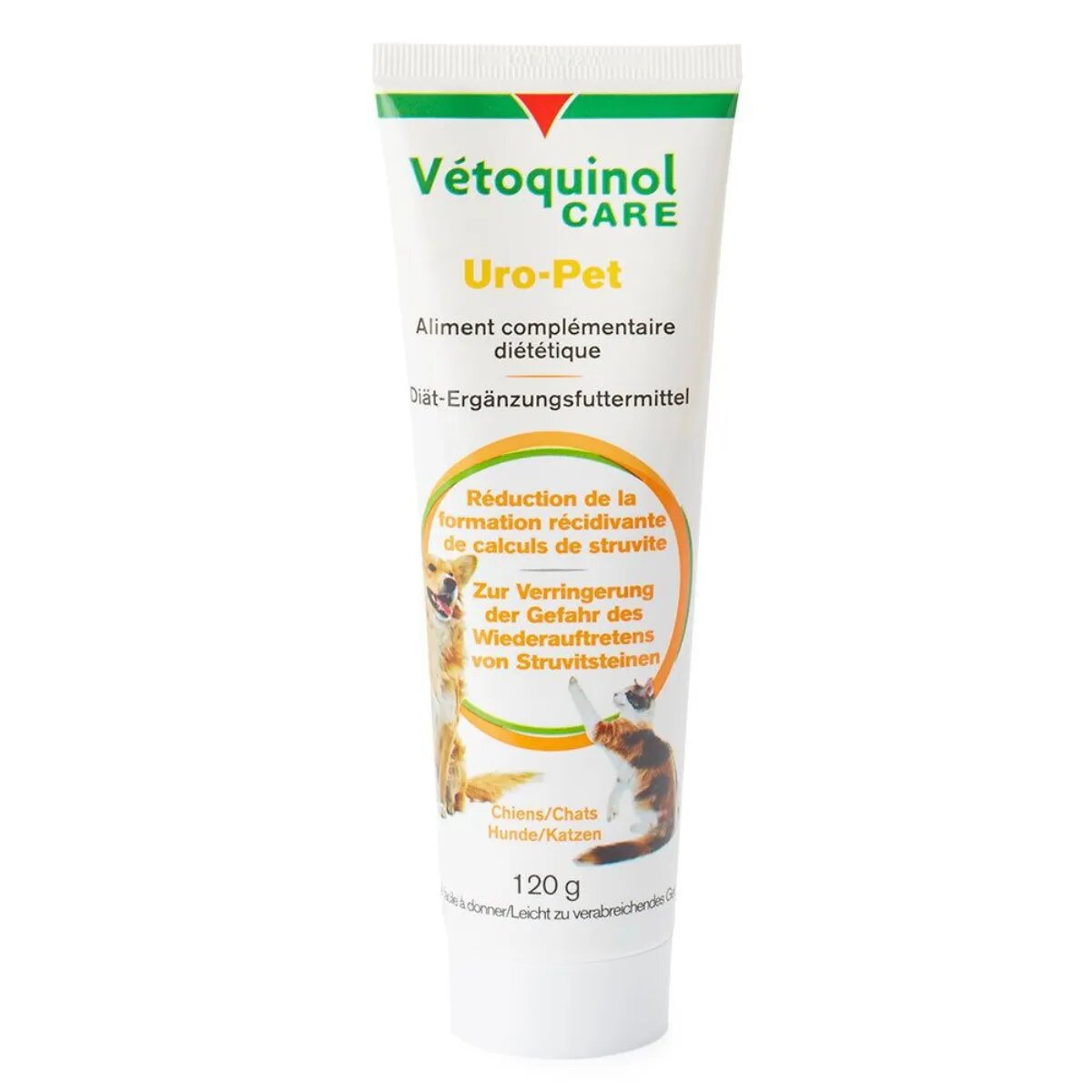 Vetoquinol Uro-Pet supliment sistem renal câini gel Uro-Pet XS-M supliment sistem renal câini și pisici flacon 120g gel