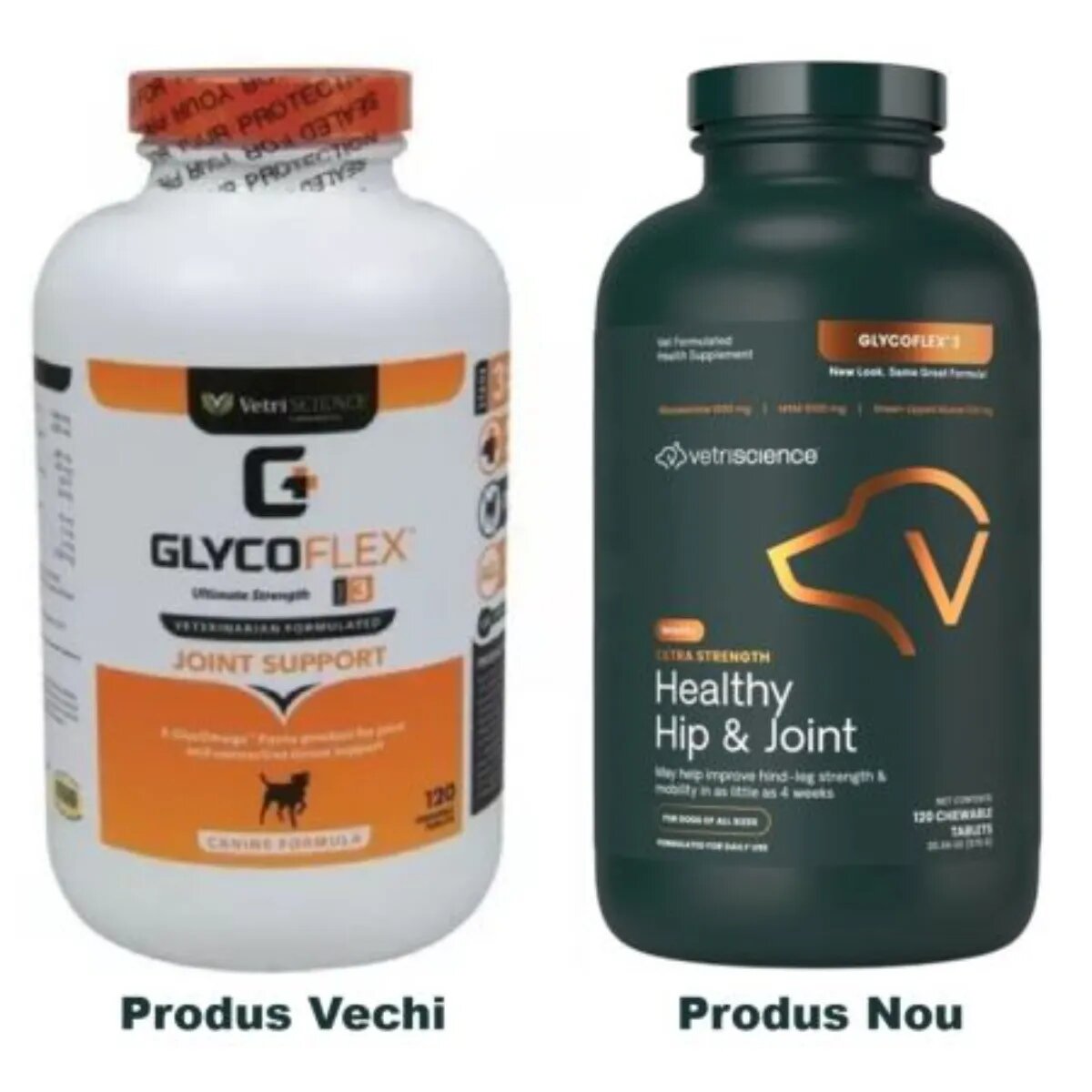 VETRISCIENCE Extra Strength Healthy Hip & Joint (Glycoflex stage3) supliment sistem articular câini comprimate masticabile Extra Strength Healthy Hip & Joint (Glycoflex stage3) XS-XL supliment sistem articular câini flacon 120 comprima