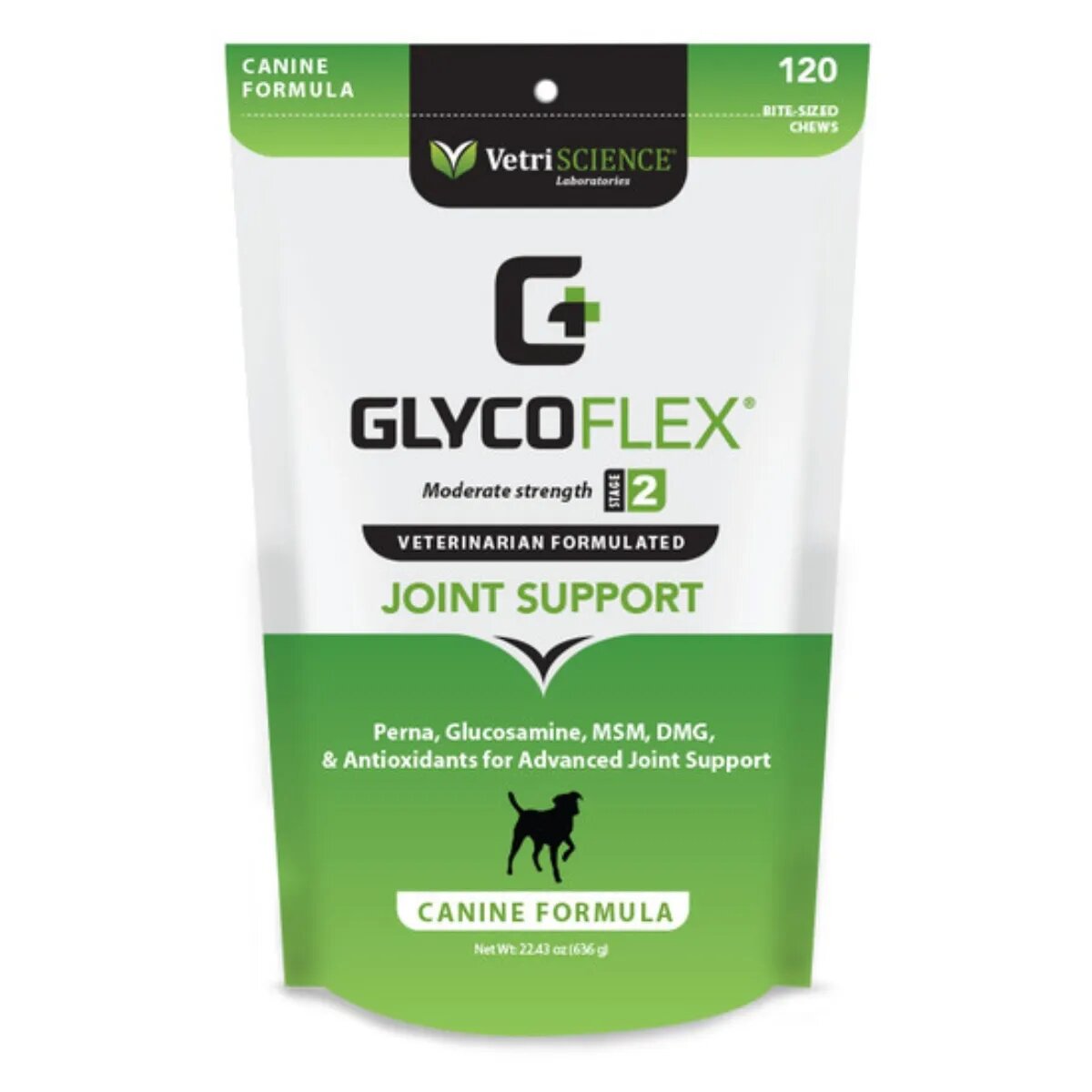 VETRISCIENCE Healthy Hip & Joint (Glycoflex stage2) Chews supliment sistem articular câini comprimate masticabile Healthy Hip & Joint (Glycoflex stage2) Chews XS-XL supliment sistem articular câini punguță 120 comprimate masticabile