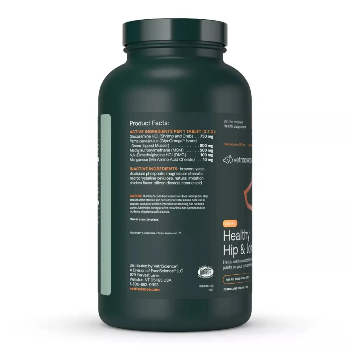 VETRISCIENCE Healthy Hip & Joint (Glycoflex stage2) supliment sistem articular câini comprimate masticabile Healthy Hip & Joint (Glycoflex stage2) XS-XL supliment sistem articular câini flacon 120 comprimate masticabile