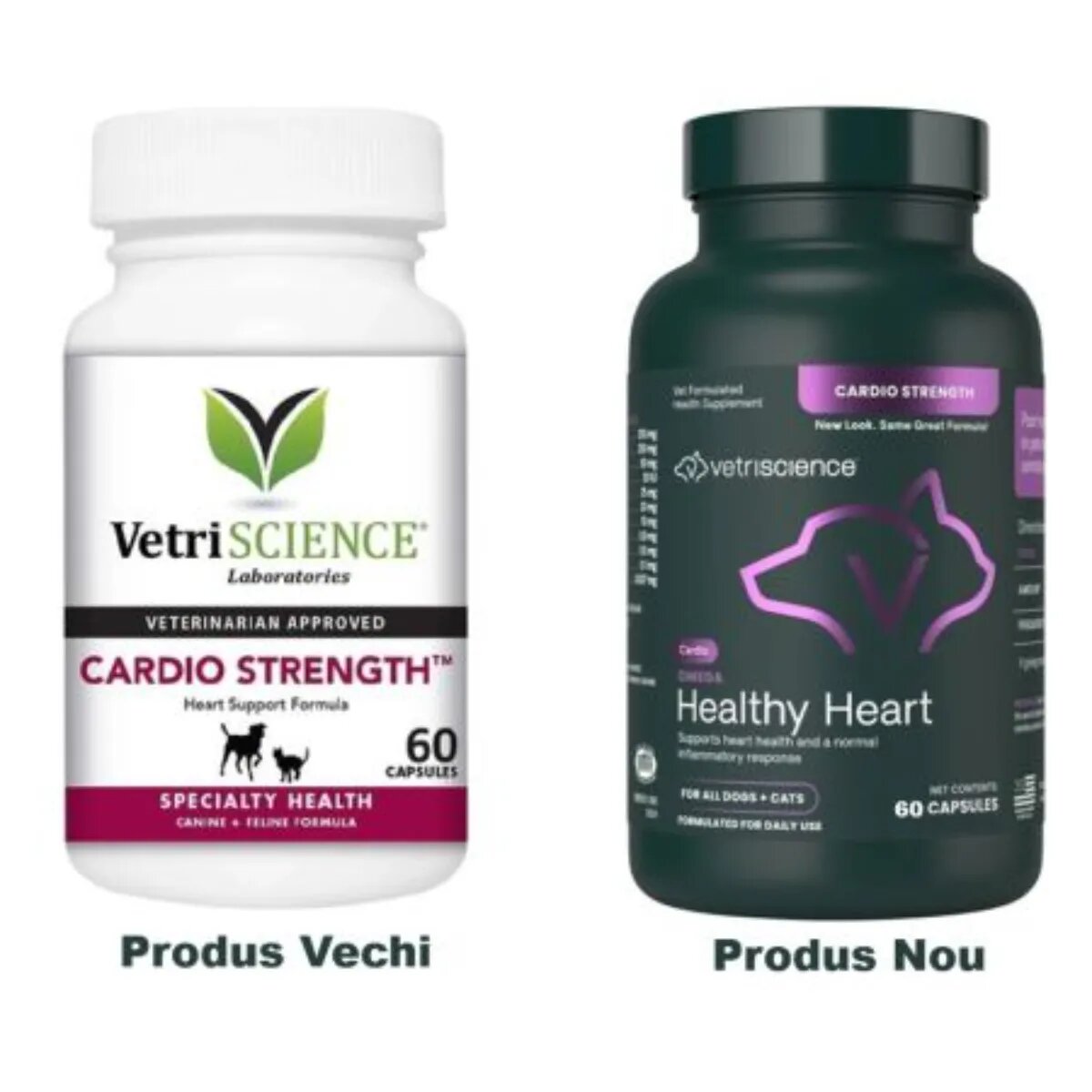 VETRISCIENCE Omega Healthy Heart supliment sistem cardio-vascular câini capsule Omega Healthy Heart XS-XL supliment sistem cardio-vascular câini flacon 60 capsule