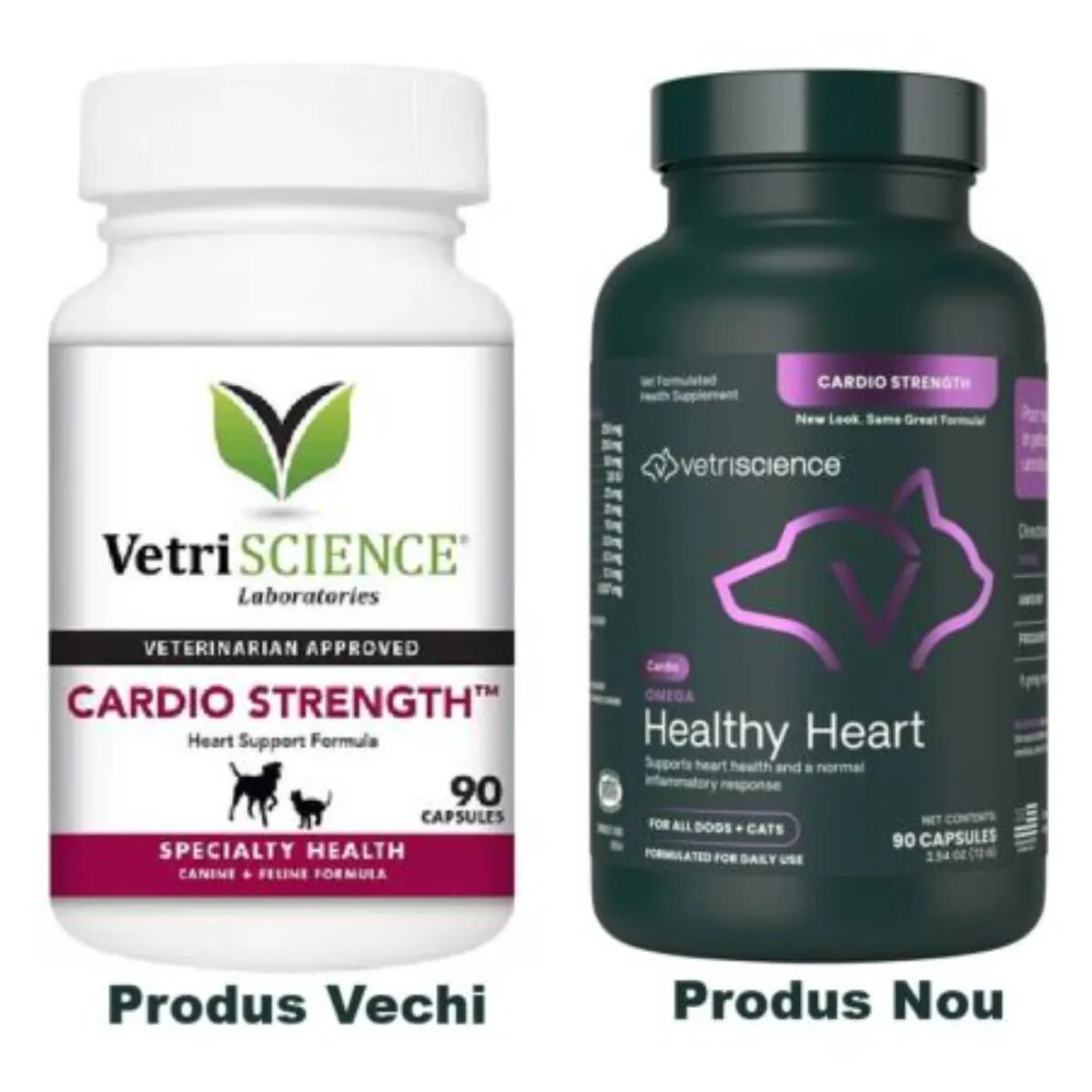 VETRISCIENCE Omega Healthy Heart supliment sistem cardio-vascular câini capsule Omega Healthy Heart XS-XL supliment sistem cardio-vascular câini flacon 90 capsule