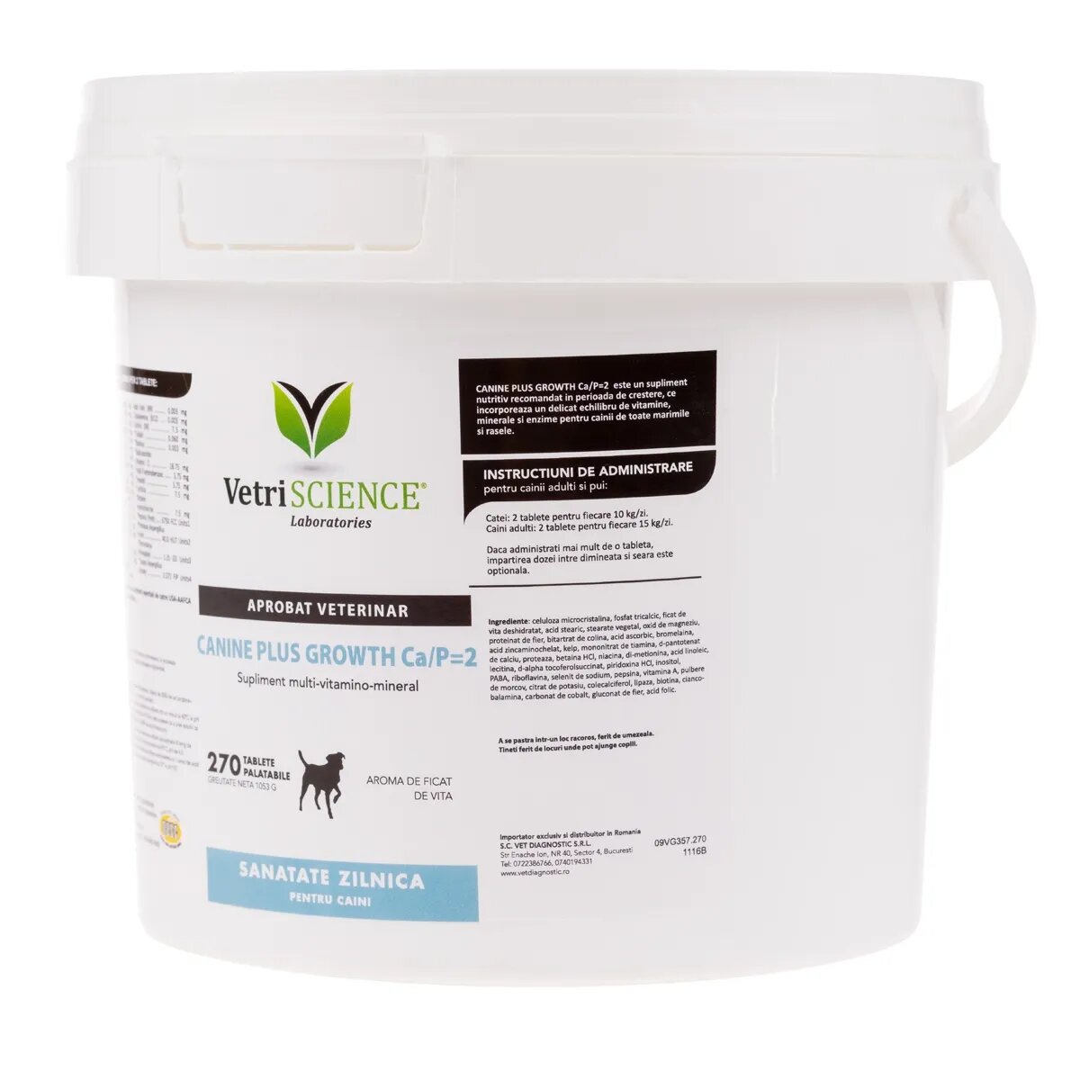 VETRISCIENCE VETRI SCIENCE Canine Plus Growth Ca/P suplimente creștere și vitalitate câini 270tbl masticabile