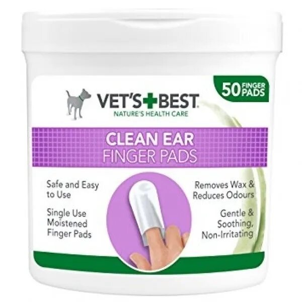 Vet's Best Ear Finger servetele pentru igiena urechii 50 buc