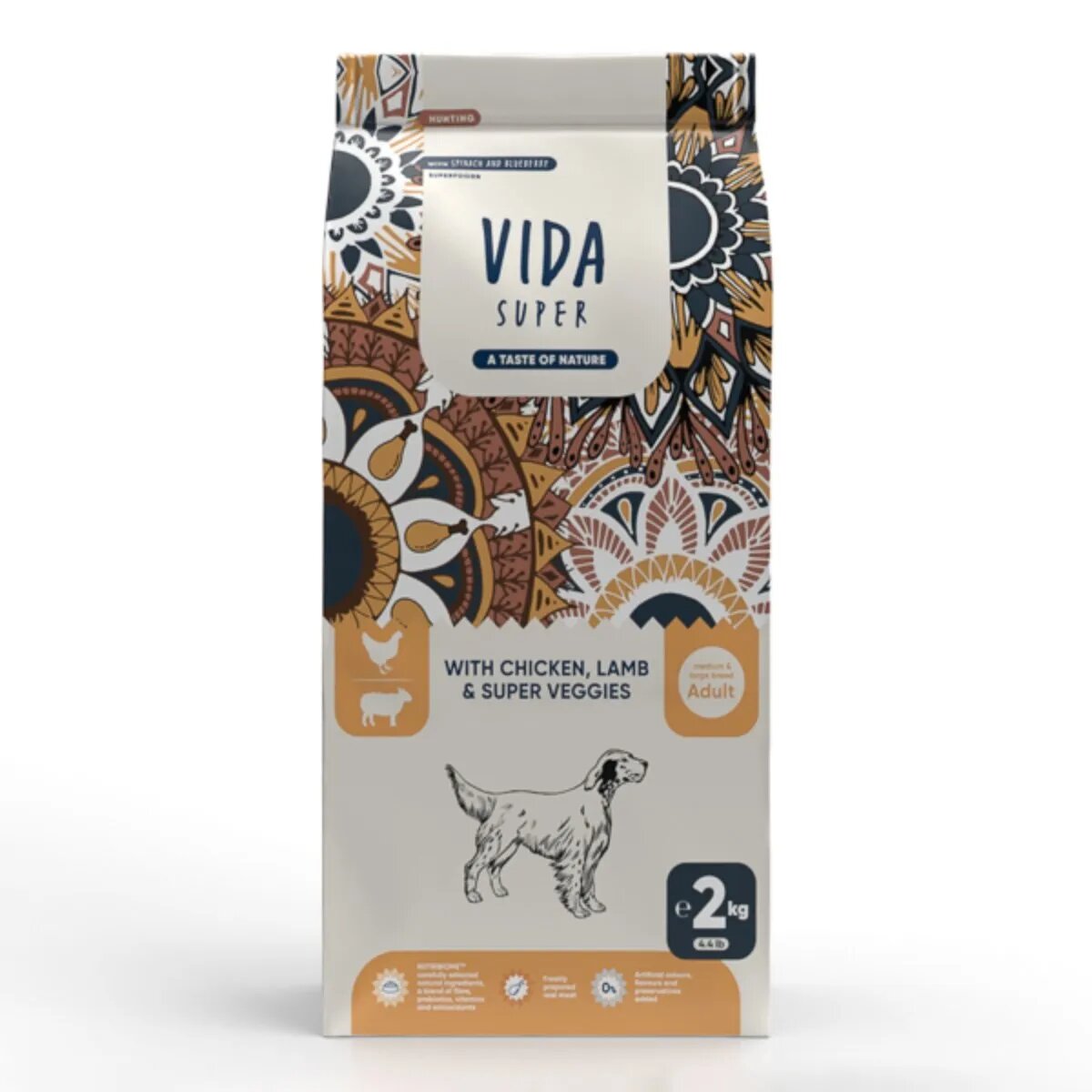 VIDA SUPER Hunting M-XL Pui Miel și Legume hrană uscată câini 2kg
