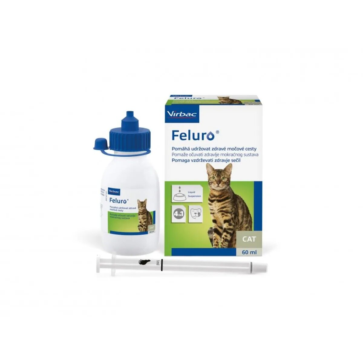 Virbac Feluro supliment sistem urinar pisici suspensie orală Feluro supliment sistem urinar pisici flacon cu aplicator 60ml suspensie orală