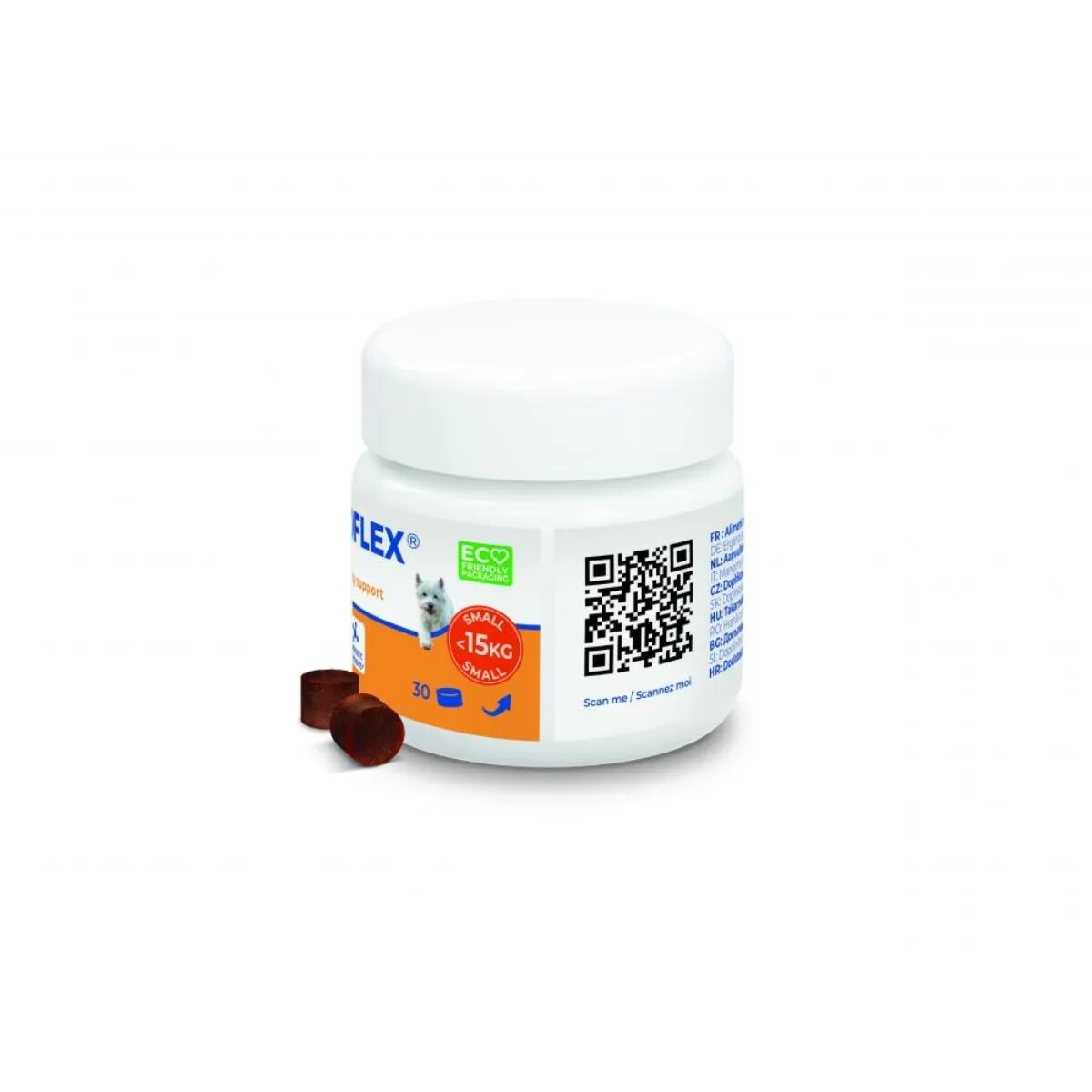 Virbac Movoflex Soft Chews (pana la 15kg) supliment sistem articular câini comprimate masticabile Movoflex Soft Chews (pana la 15kg) XS-S supliment sistem articular câini flacon 30 comprimate masticabile