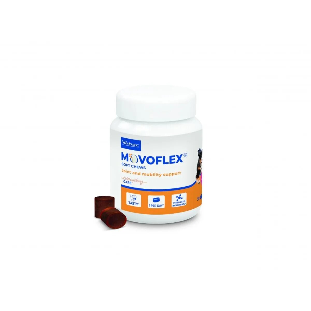 Virbac Movoflex Soft Chews (peste 35kg) supliment sistem articular câini comprimate masticabile Movoflex Soft Chews (peste 35kg) L-XL supliment sistem articular câini flacon 30 comprimate masticabile