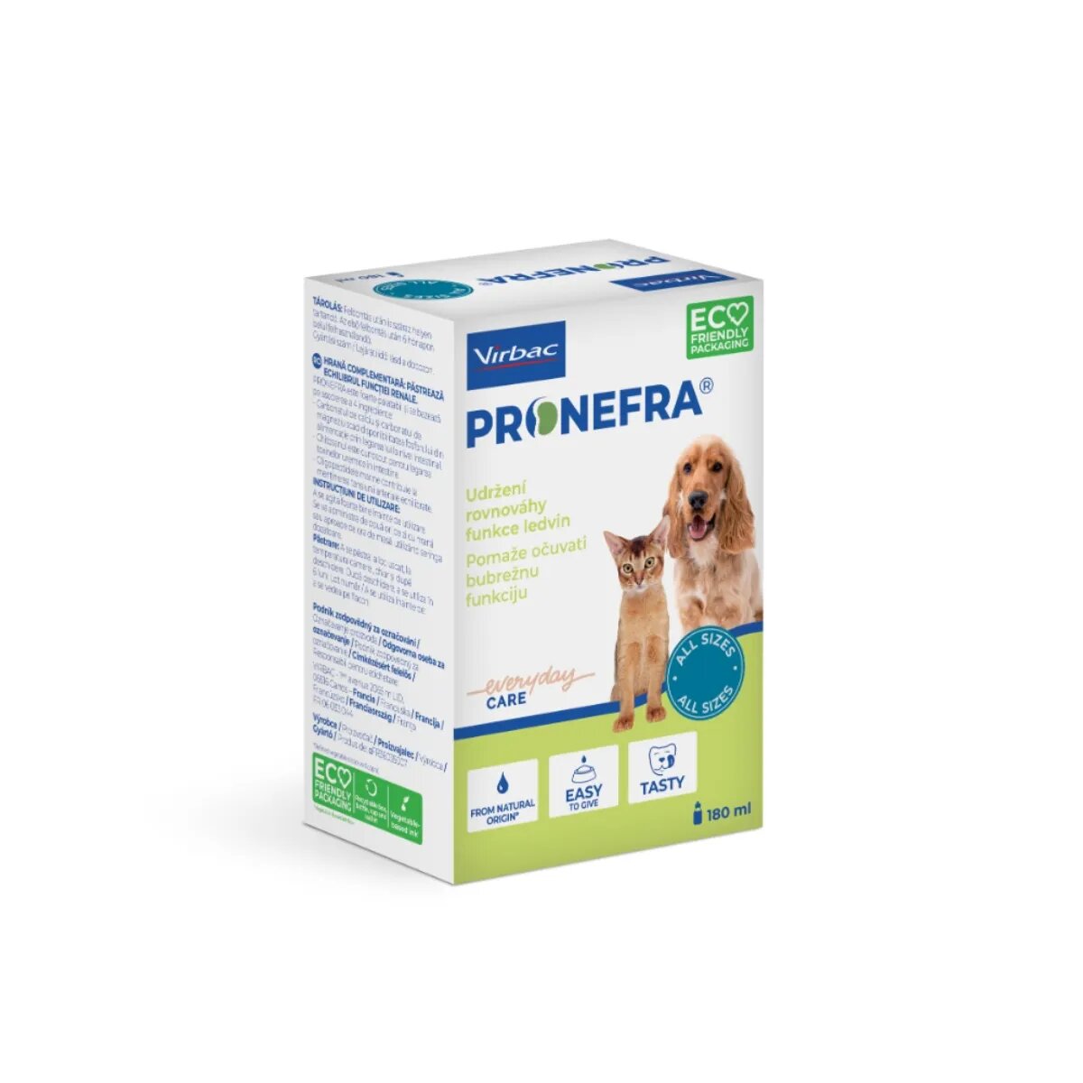 Virbac Pronefra supliment sistem urinar câini suspensie orală Pronefra XS-XL supliment sistem urinar câini și pisici flacon cu aplicator 180ml suspensie orală