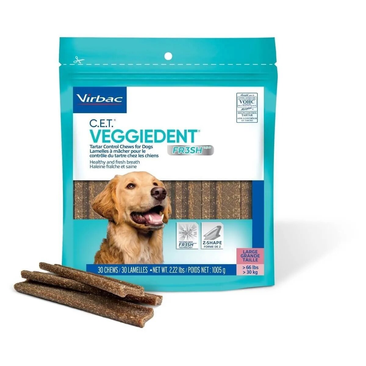 Virbac Veggiedent Dental Chew FR3SH L (>30 kg) 15 bucati