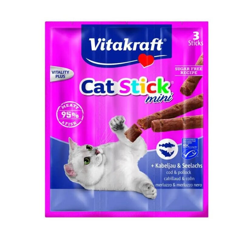 Vitakraft Cat Sticks Cod Si Merluciu 18 g