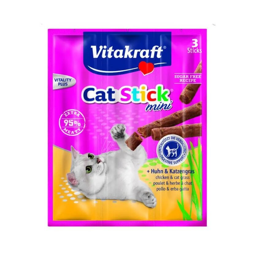 Vitakraft Cat Sticks Pui Si Iarba Pisicii 18 g