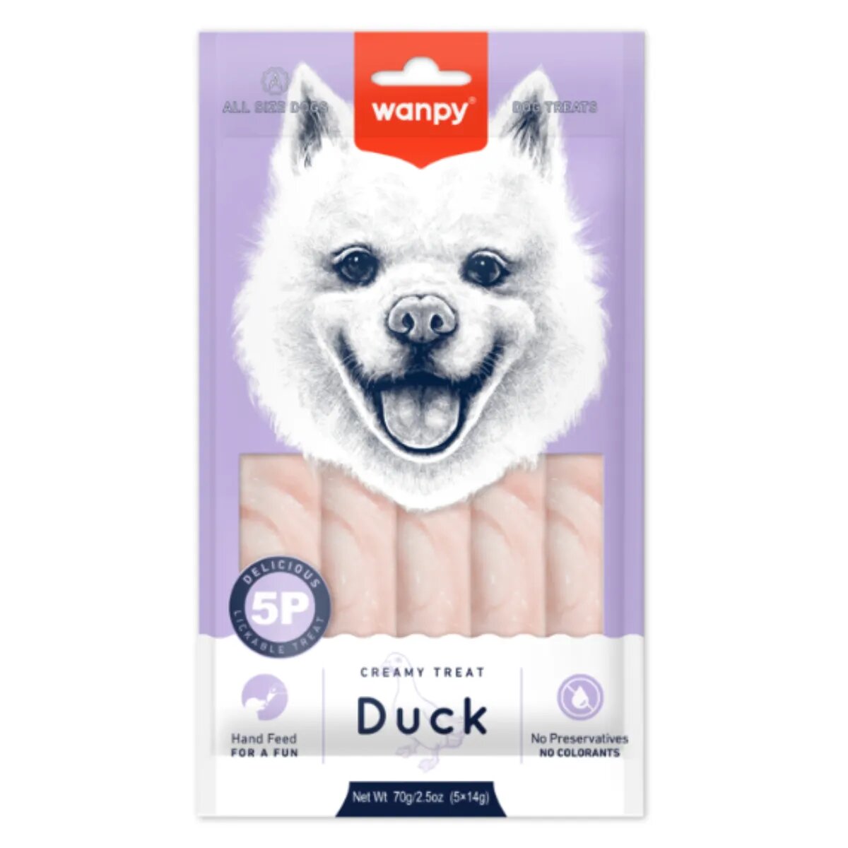 WANPY Creamy Treat XS-M Rață punguță recompense câini (piure) 70g